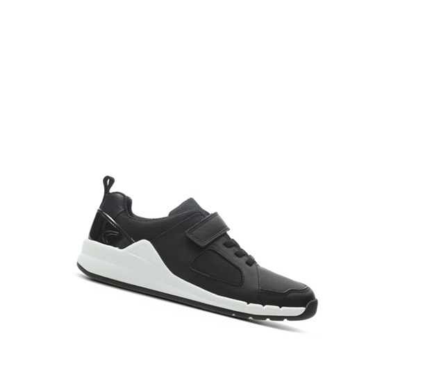 Clarks Orbit Ride Leder Sneakers Jungen Schwarz | QFRV58243