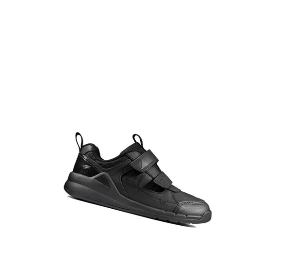 Clarks Orbit Sprint Leder Sneakers Jungen Schwarz | IPMA69147