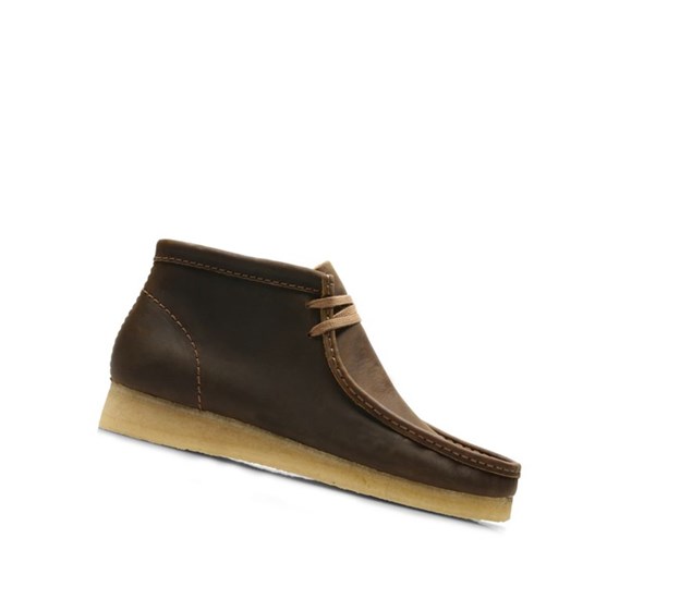 Clarks Original Leder Wallabee Herren Dunkelbraun | KMIW36158