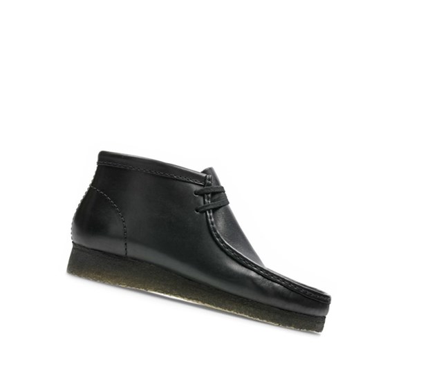 Clarks Original Leder Wallabee Herren Schwarz | RSQW71658