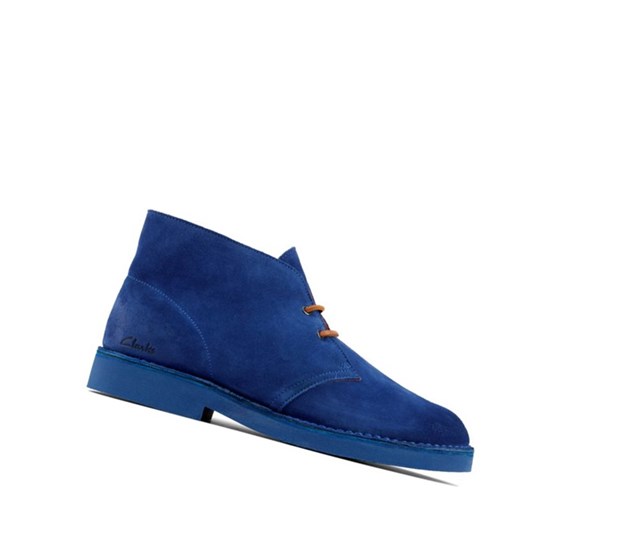 Clarks Ortholite Wildleder Wüstenstiefel Herren Blau | CSXW74529