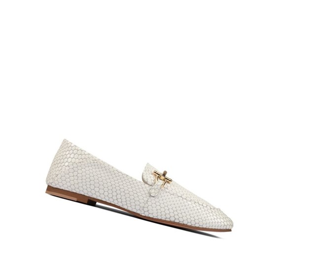 Clarks Pure 2 Leder Flache Schuhe Damen Weiß | AUJC68201