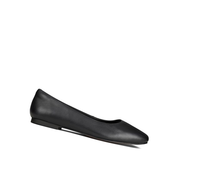 Clarks Pure 2 Leder Flache Schuhe Damen Schwarz | UAOG86425