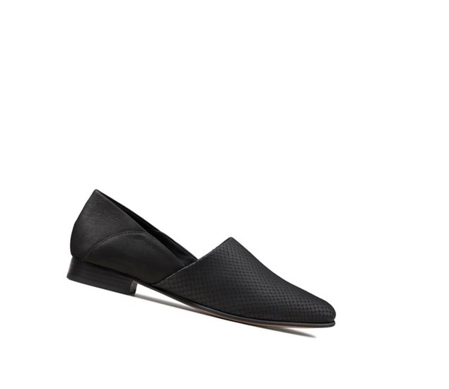 Clarks Pure Tone Leder Slip On Schuhe Damen Schwarz Schlangenoptik | PNYB43629