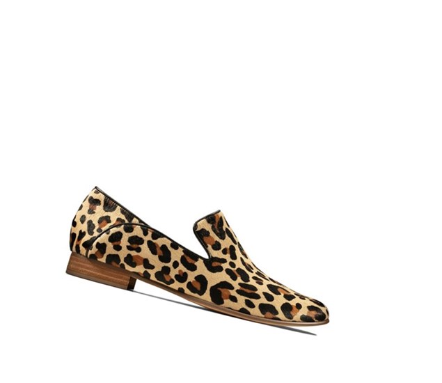 Clarks Pure Viola Print Leder Loafers Damen Leopard | FTNO29038