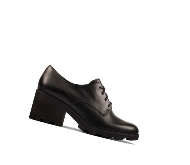 Clarks Rene Spitze Leder Hohe Schuhe Damen Schwarz | SEQV31076
