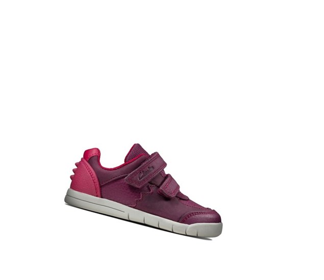 Clarks Rex Quest Leder Lederschuhe Mädchen Bordeaux | TOMJ25307
