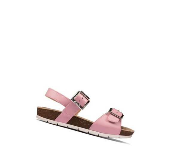 Clarks River Sand Leder Lässige Sandalen Mädchen Hellrosa | QZWA51936