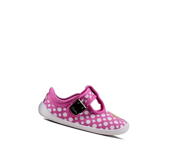 Clarks Roamer Sun T-bar Freizeitschuhe Jungen Rosa | LKAN85241