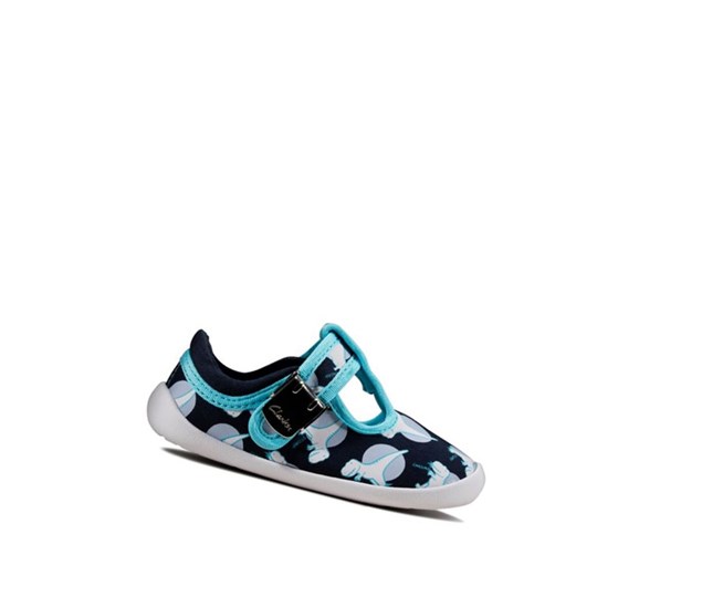 Clarks Roamer Sun T-bar Freizeitschuhe Mädchen Navy | OZVP18652