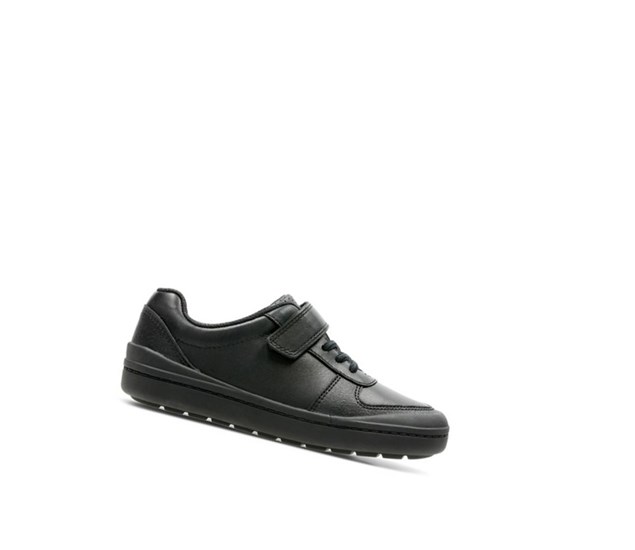 Clarks Rock Verve Leder Schulschuhe Jungen Schwarz | DRCG52917