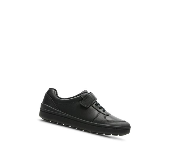 Clarks Rock Verve Leder Schulschuhe Jungen Schwarz | XMPU15302