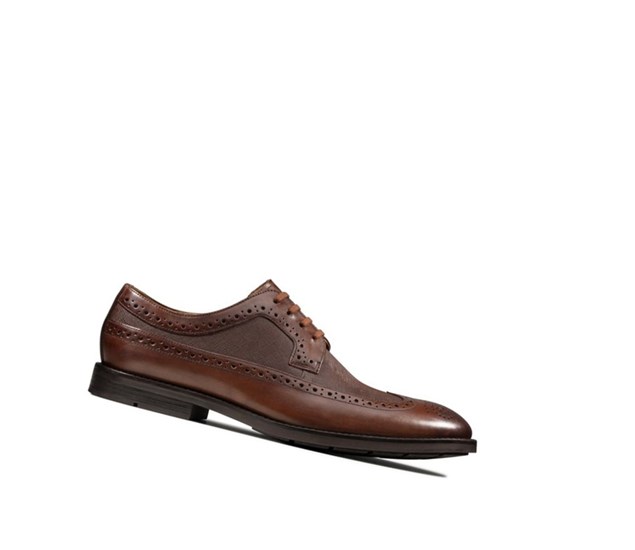 Clarks Ronnie Limit Leder Lederschuhe Herren Dunkelbraun | AIFC80716