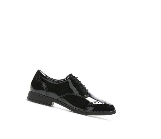 Clarks Sami Walk Lack Schulschuhe Mädchen Schwarz | QMLZ50183