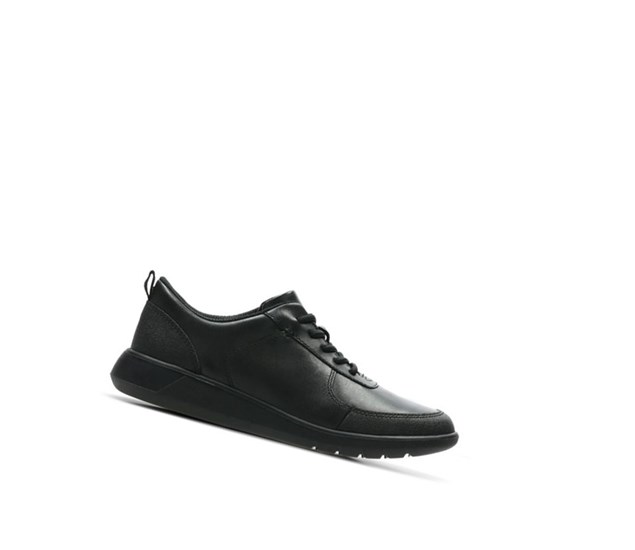 Clarks Scape Street Leder Schulschuhe Jungen Schwarz | MGXV49806