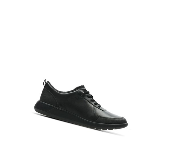 Clarks Scape Street Leder Schulschuhe Mädchen Schwarz | FCPA37495