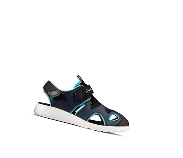 Clarks Scape Surf Synthetik Lässige Sandalen Jungen Navy | HORL10329