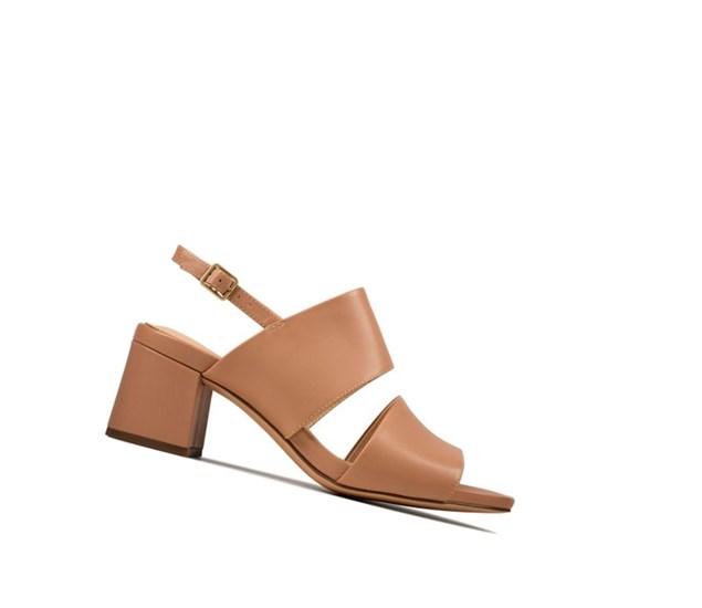 Clarks Sheer 55 Sling Leder Sandalen Absatz Damen Hautfarbe | SFQC57924