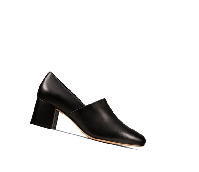 Clarks Sheer Lily Leder Hohe Schuhe Damen Schwarz | JEIW75680