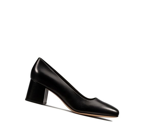 Clarks Sheer Rose Leder Lederschuhe Damen Schwarz | CYIS41672