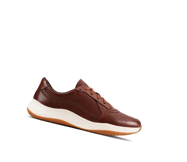 Clarks Sift Speed Leder Sneakers Herren Braun | DCIK13628