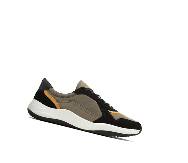Clarks Sift Speed Textil Freizeitschuhe Herren Olivgrün | WOBE94803