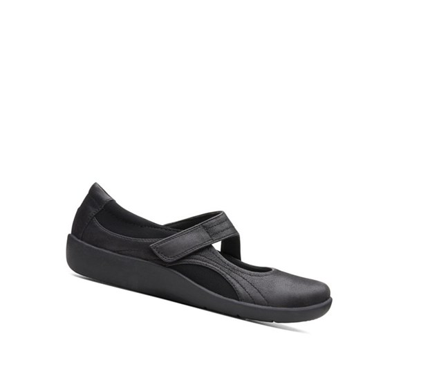 Clarks Sillian Bella Flache Schuhe Damen Schwarz | BXIW42537