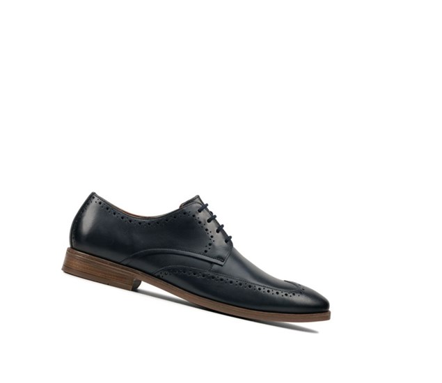 Clarks Stanford Limit Leder Brogues Herren Navy | MRXL94701