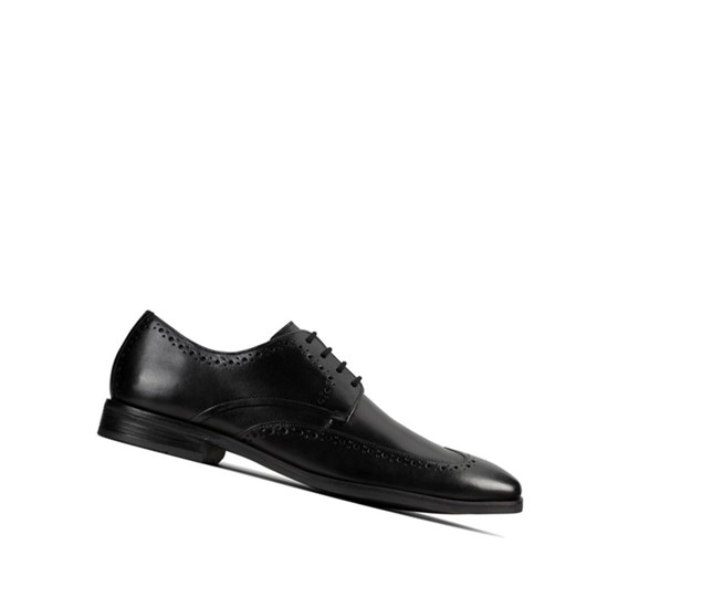 Clarks Stanford Limit Leder Lederschuhe Herren Schwarz | PTBL32678
