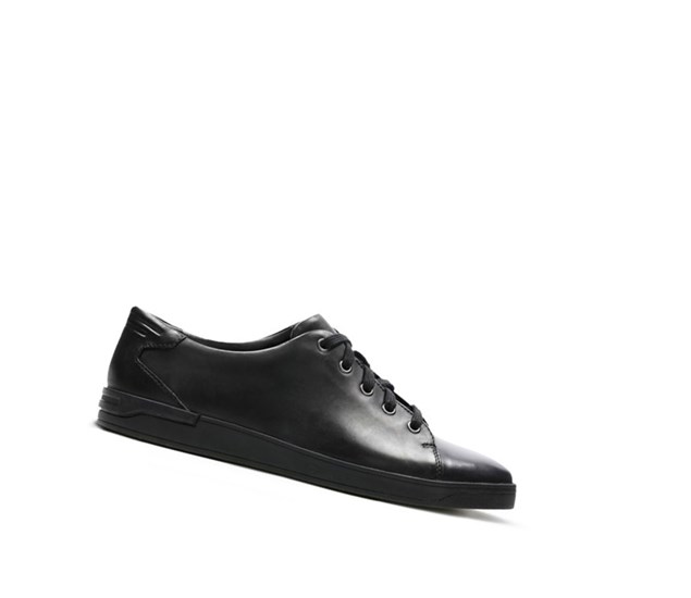 Clarks Stanway Spitze Leder Sneakers Herren Schwarz | MBNI25190