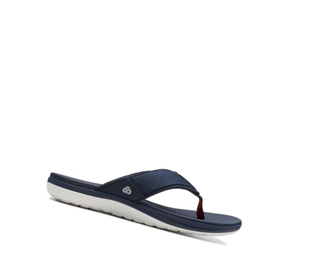 Clarks Step Beat Dune Textil Lässige Sandalen Herren Navy | QTPY87651
