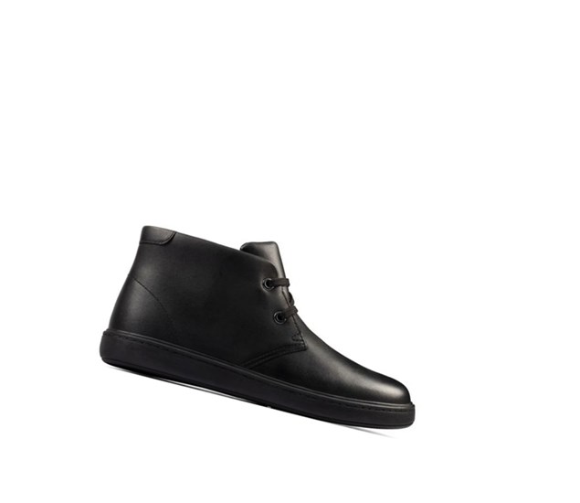 Clarks Street Step Leder Stiefeletten Mädchen Schwarz | XKRG24087