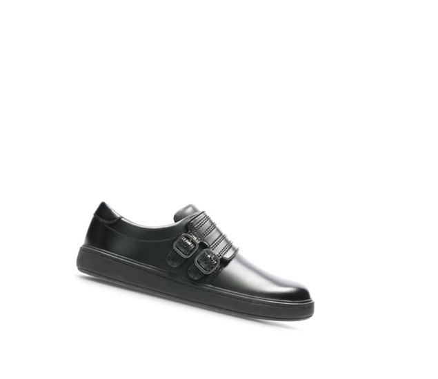 Clarks Streetstride Leder Schulschuhe Jungen Schwarz | QBHJ91478