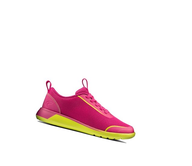 Clarks Suburb Spark Sneakers Jungen Rosa Zitrone | XFZW29638