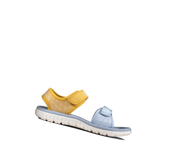 Clarks Surfing Sea Lässige Sandalen Mädchen Gelb | WLKD65178