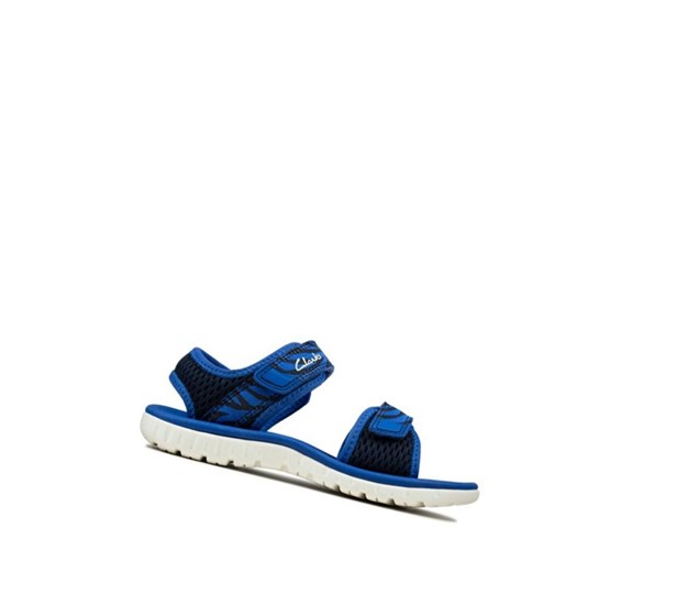 Clarks Surfing Tide Lässige Sandalen Jungen Navy | HZKB63908