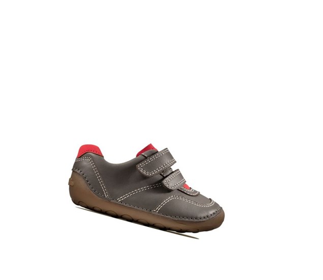 Clarks Tiny Dusk Leder Wanderschuhe Jungen Grau | IEAP46285