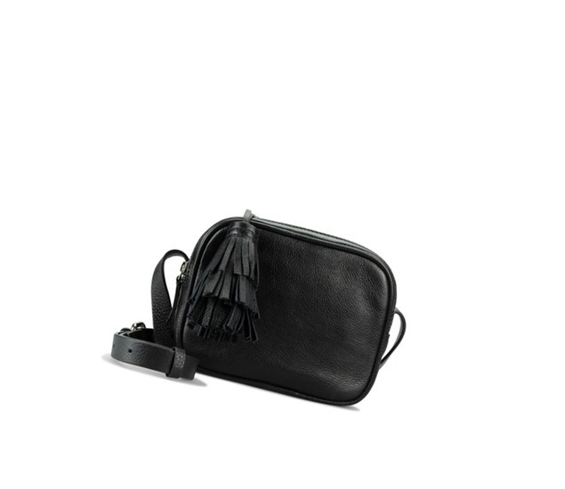 Clarks Topsham Mila Leder crossbody taschen Damen Schwarz | UBHR15029