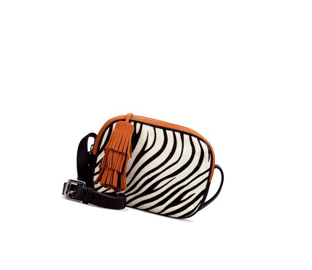 Clarks Topsham Mila Print Leder crossbody taschen Damen Weiß Schwarz | BGLJ06792