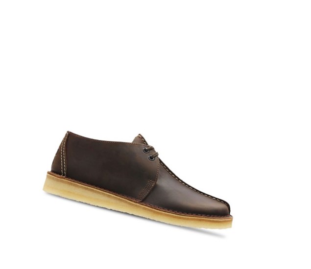 Clarks Trek Leder Wüstenstiefel Herren Dunkelbraun | FYLB85096