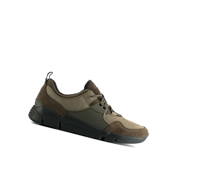 Clarks Tri Active Spitze Leder Lederschuhe Herren Dunkelolivgrün | AKXP86137
