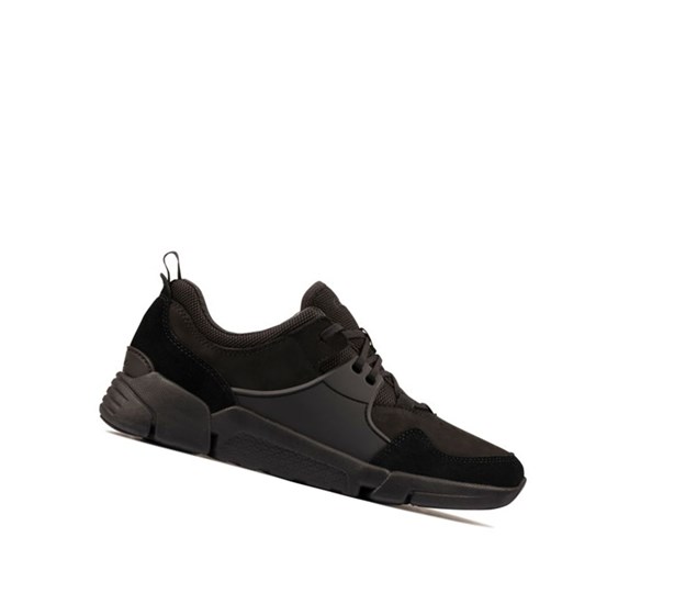 Clarks Tri Active Spitze Leder Lederschuhe Herren Schwarz | FBER13268