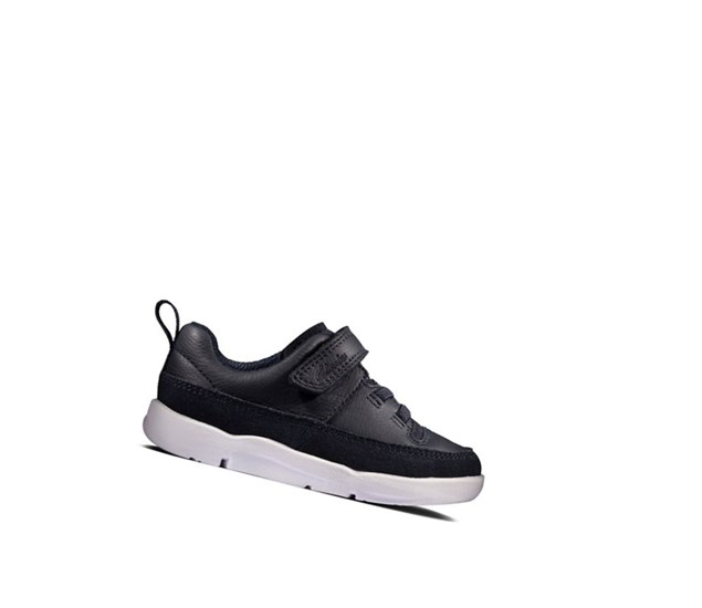 Clarks Tri Craft Leder Lederschuhe Mädchen Navy | JFMN17962