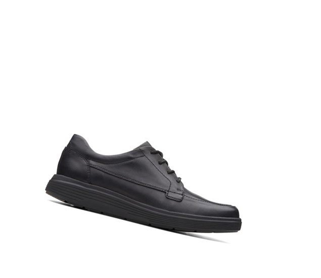 Clarks Un Abode Ease Leder Weite Fit Lederschuhe Herren Schwarz | XSMZ34796