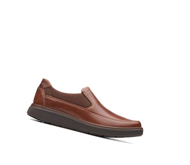 Clarks Un Abode Go Leder Weite Fit Slip On Schuhe Herren Dunkelbraun | QISL07864