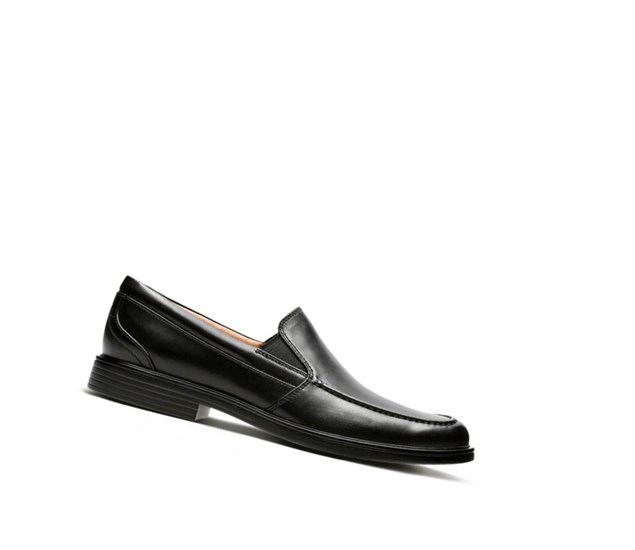 Clarks Un Aldric Slip Leder Slip On Schuhe Herren Schwarz | UKOR98026