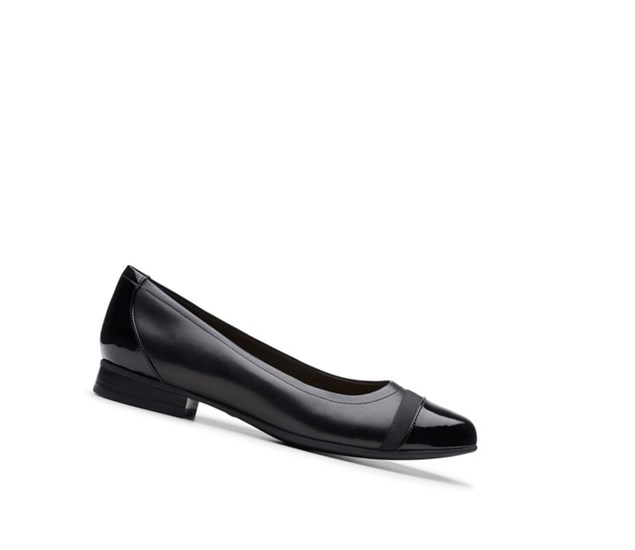 Clarks Un Blush Cap2 Leder Ballerinas Damen Schwarz | LXRY72981
