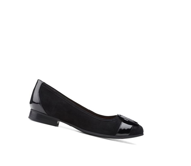 Clarks Un Blush Cove Wildleder Ballerinas Damen Schwarz | ATON78315