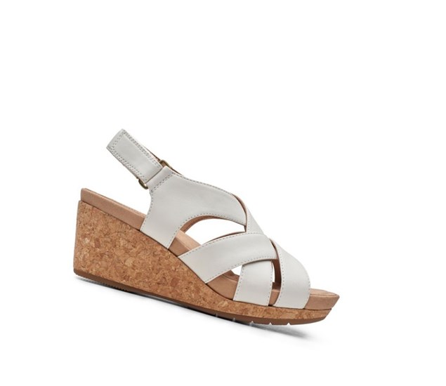 Clarks Un Capri Step Leder Sandalen Absatz Damen Weiß | XJOY95103