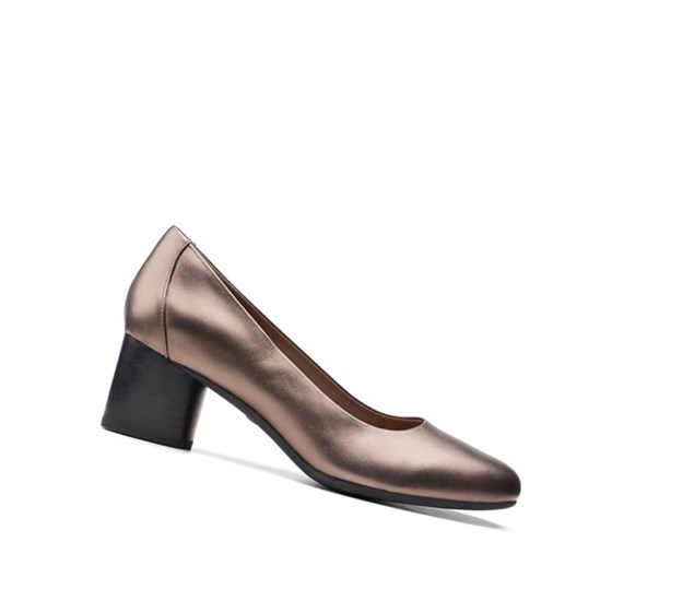 Clarks Un Cosmo Kleider Leder Hohe Schuhe Damen Kupfer Metal | MUJT80157